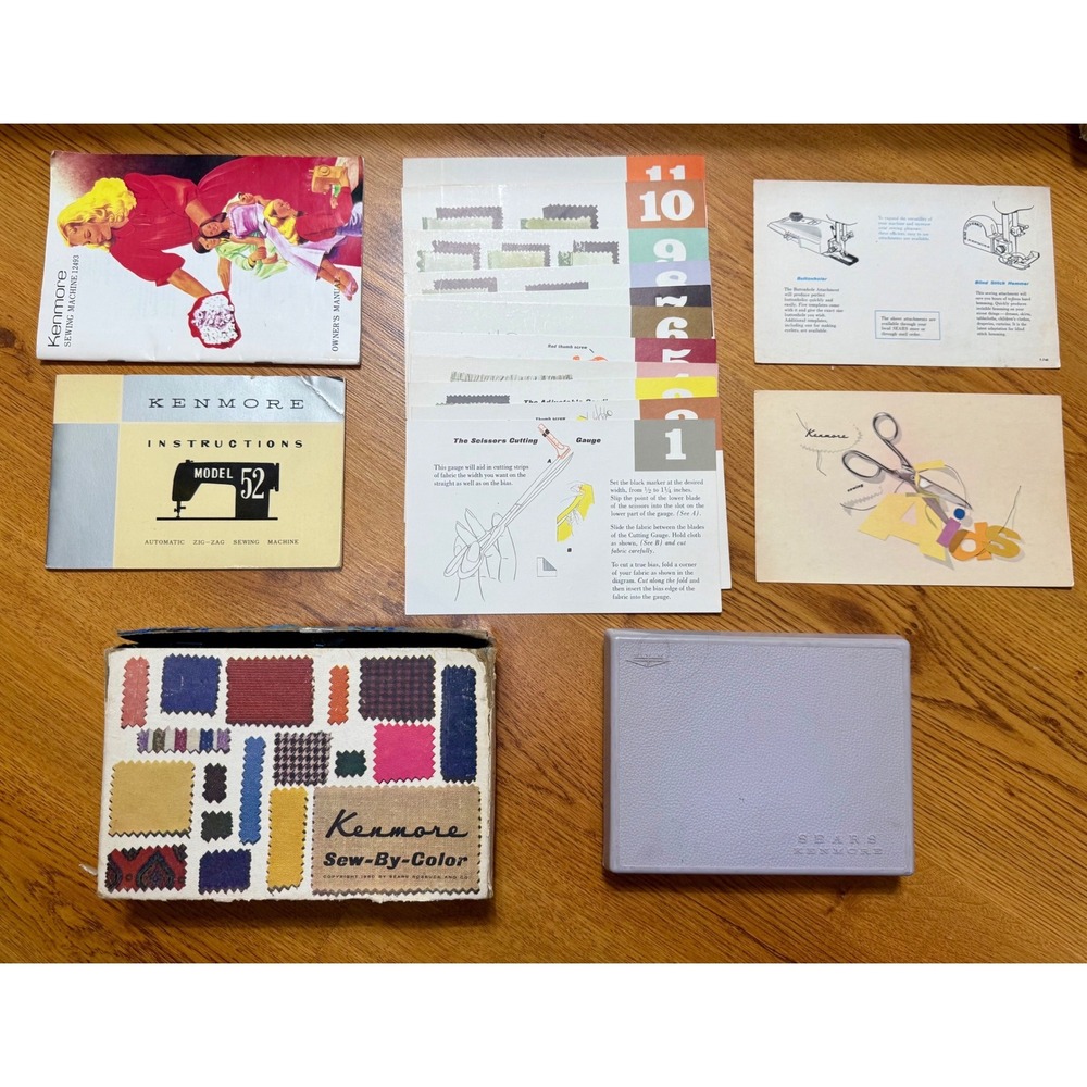 Vintage Kenmore Sewing‎ Accessory Lot • Sew-By-Color + Buttonhole Cams + Manuals